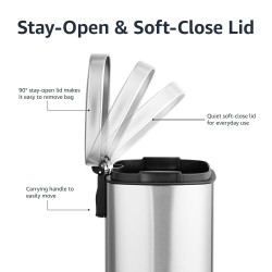Amazon Basics Kanta 5L Nerđajući Čelik - Soft Close | Outlet BGD