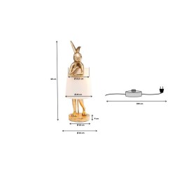 KARE Animal Rabbit Gold/bela 68 cm – polomljene noge