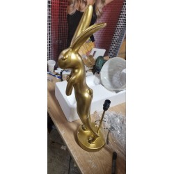 Kare Animal Rabbit zlatna stona lampa sa belim abažurom i oštećenim nogama - slike uživo_2