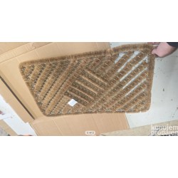 Pravougaoni Coco Natural otirač od kokosovih vlakana i metalne osnove, braon boje, dimenzija 45x75 cm