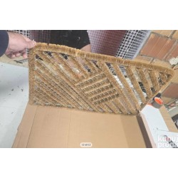 Pravougaoni Coco Natural otirač od kokosovih vlakana i metalne osnove, braon boje, dimenzija 45x75 cm