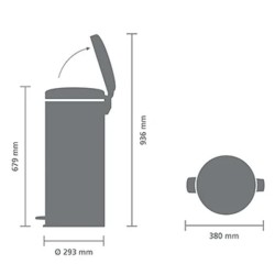 OUTLET Brabantia NewIcon Kanta 30L Bela - Metalni Uložak | Outlet BGD