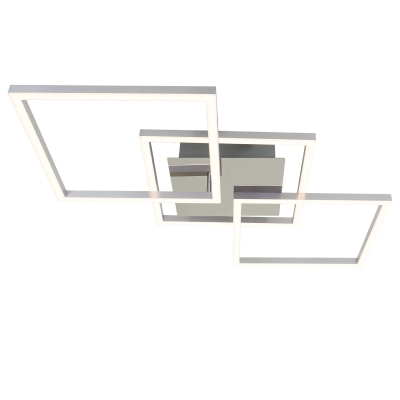 Luksuzna hromirana LED plafonjera Briloner Frame sa tri pravougaona modula