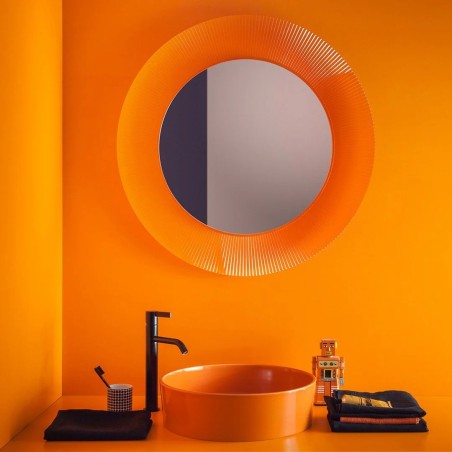 Kartell All Saints zidno ogledalo narandžasta PMMA ram prečnik 78cm Ludovica Roberto Palomba