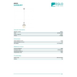 Eglo Sudbury 49221 | Antik Bela Visilica | Rezervni Metalni Deo I Outlet
