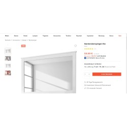Belo MDF zidno ogledalo Trend Team Ole dimenzija 91x62 cm outlet