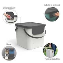 Rotho Albula bela modularna kanta za reciklažu od 40 litara, sistem za odvajanje otpada outlet