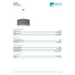 OUTLET Eglo Pasteri Visilica | Cubanit Siva 53cm