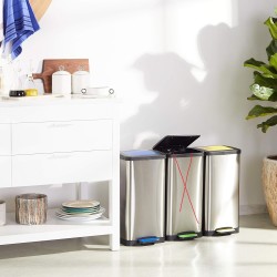 Set dve metalne kante za reciklažu 15L žuta i plava Amazon Basics outlet