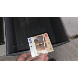 Rotho Country antracit plastična fioka sa izgledom ratana i kozmetičkim oštećenjem odozgo