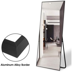 Tanki crni aluminijumski ram za ogledalo 163x54cm Art Deco stil outlet