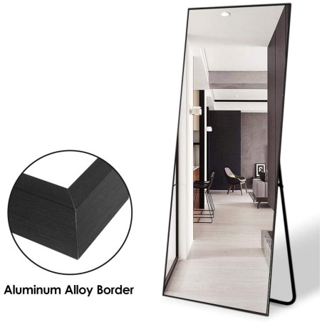 Tanki crni aluminijumski ram za ogledalo 163x54cm Art Deco stil outlet