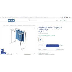 Sklopiva Wenko Profi sušilica za veš od nerđajućeg čelika blago iskrivljena outlet