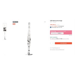 Wofi Saga LED podna lampa u hrom boji visine 136 cm
