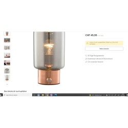 Loistaa Tyl II stona lampa bakar sa polomljenim staklenim abažurom 14x24x14 cm