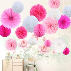 Himeland Papirni Ukrasi za Proslave | Roze i Beli Set | Outlet