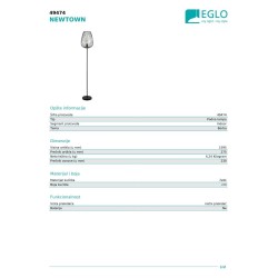 Eglo Newtown Podna Lampa | Crni Čelik | Outlet| Snižena Cena