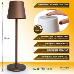 Charlique LED Dinner Light Baterijska Lampa | Braon | Outlet Bgd