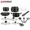 Herzberg HG-8055 Crni Set 17/1 | Mermerni Premaz | Za Indukciju I D242 | Outlet BGD