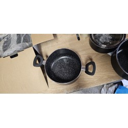 Herzberg HG-8055 Crni Set 16/1 | Mermerni Premaz | Za Indukciju I  G142x | Outlet BGD