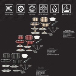 Herzberg HG-8055 Crni Set 17/1 | Mermerni Premaz | Za Indukciju I G149x | Outlet BGD