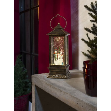 Konstsmide 2889-000 LED vodeni fenjer Snowman, toplo bela svetlost, tajmer 5h