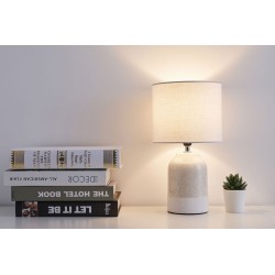Keramička stona lampa Paulmann Sandy Glow sa lanenim abažurom i teksturom peska