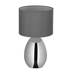 Siva Relaxdays Touch Classe stona lampa sa hromiranom bazom i touch senzorom outlet oštećenje abažura