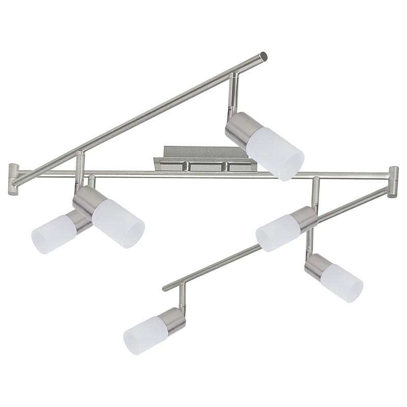 Spot Light Easy Fix srebrna LED plafonjera dužine 178 cm sa 6 svetlosnih mesta i dva polomljena staklena abažura