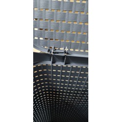 Rotho Country korpa za veš u antracit boji 55 litara outlet oštećena jedna šarka