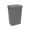 Rotho Country plastična korpa za veš u antracit boji sa izgledom ratana zapremine 55L
