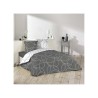 Elton dvostrana posteljina 240x220 siva sa belim geometrijskim krugovima