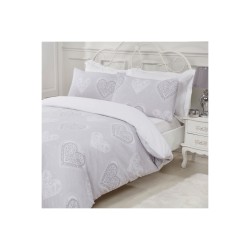 Sleepdown Decorative Hearts siva posteljina 220x230 cm sa motivom srca i dve jastučnice