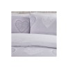 Sleepdown Decorative Hearts siva posteljina 220x230 cm sa motivom srca i dve jastučnice