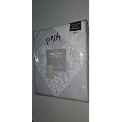 Siva Sleepdown Decorative Hearts reverzibilna posteljina sa motivima srca za bračni krevet 230x220 cm