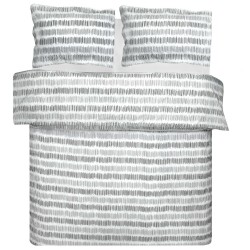 Sleepdown Seersucker Stripe siva posteljina 230x220 cm sa prugastim dezenom i dve jastučnice
