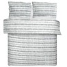 Sleepdown Seersucker Stripe siva posteljina 230x220 cm sa prugastim dezenom i dve jastučnice