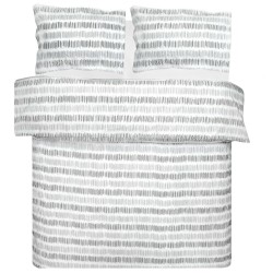 Sleepdown Seersucker Stripe siva posteljina 230x220 cm sa prugastim dezenom i dve jastučnice
