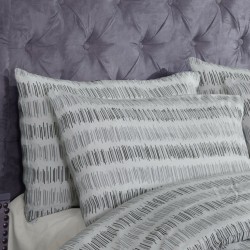 Sleepdown Seersucker Stripe siva posteljina 230x220 cm sa prugastim dezenom i dve jastučnice