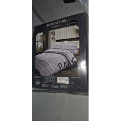 Siva Sleepdown Seersucker Stripe posteljina za bračni krevet sa prugama 230x220 cm