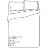 Sleepdown Geo Text crna posteljina 200x200 cm sa good morning i good night tekstom i dve jastučnice