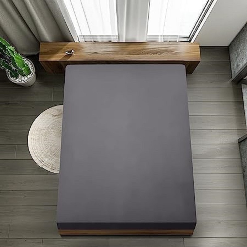 Utopia sivi mikrofiber čaršav sa lastišem 140x200x35 cm za dublji dušek