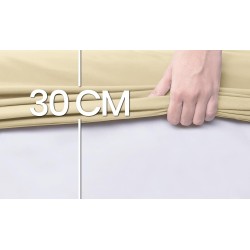 Bež Utopia čaršav sa lastišem od četkanog mikrofibera dimenzija 180x200 cm za visoke dušeke