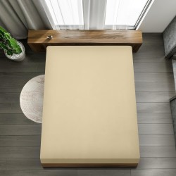 Bež Utopia čaršav sa lastišem od četkanog mikrofibera dimenzija 180x200 cm za visoke dušeke