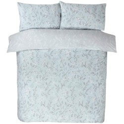 Sleepdown Etched Floral reverzibilna posteljina 220x230 cm u Duck Egg plavoj boji sa cvetnim dezenom