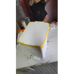 Tatay Smart kuhinjska kanta na pedalu 25L bela sa žutim poklopcem za reciklažu