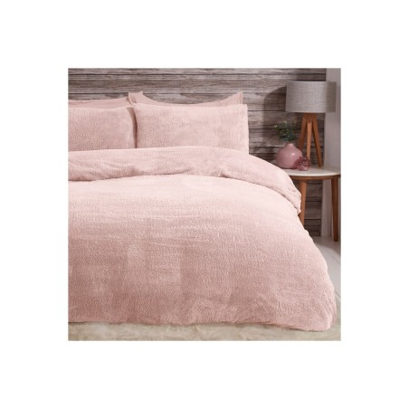 Sleepdown Teddy Fleece blush pink posteljina 220x230 cm sa mekanom teddy teksturom i dve jastučnice