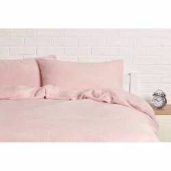 Sleepdown Teddy Fleece blush pink posteljina 220x230 cm sa mekanom teddy teksturom i dve jastučnice