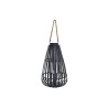 Veliki ukrasni crni fenjer od bambusa i stakla visine 60 cm DKD Home Decor Tropical dizajn