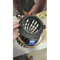 Crni DKD Home Decor Tropical fenjer od bambusa i stakla visine 60 cm sa ručkom za nošenje